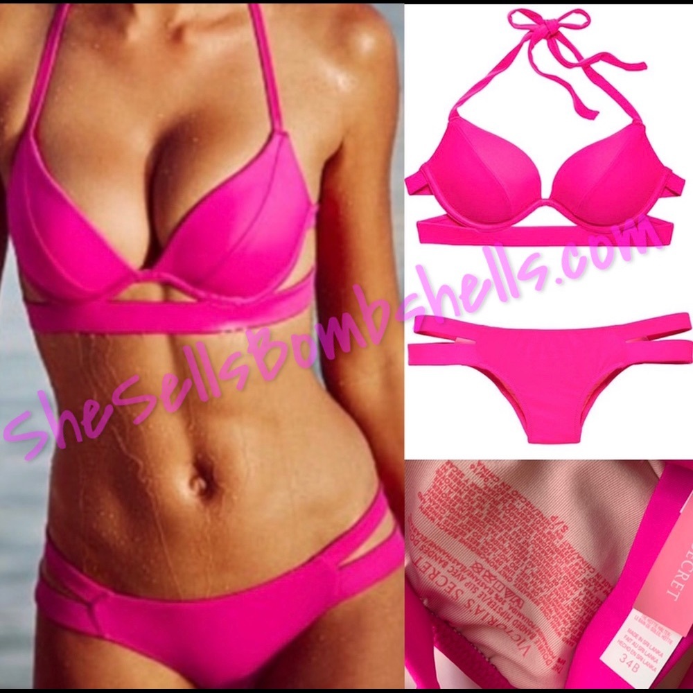 Neon Lotus Hottie Halter Push-up Bikini